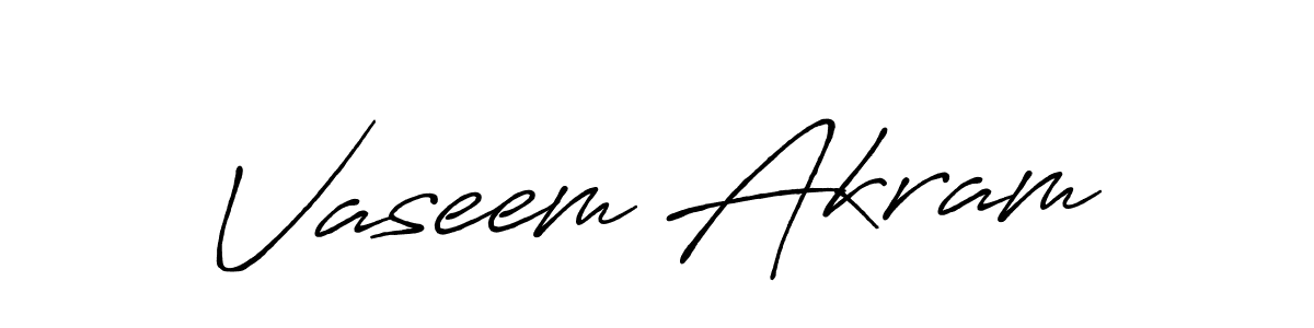 How to make Vaseem Akram name signature. Use Antro_Vectra_Bolder style for creating short signs online. This is the latest handwritten sign. Vaseem Akram signature style 7 images and pictures png