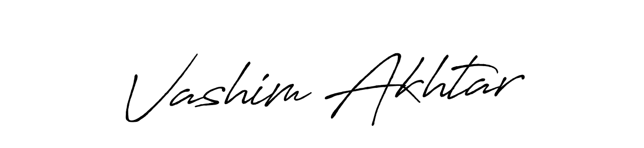 Vashim Akhtar stylish signature style. Best Handwritten Sign (Antro_Vectra_Bolder) for my name. Handwritten Signature Collection Ideas for my name Vashim Akhtar. Vashim Akhtar signature style 7 images and pictures png