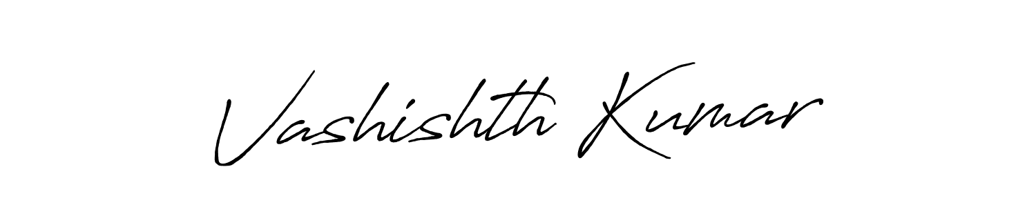 The best way (Antro_Vectra_Bolder) to make a short signature is to pick only two or three words in your name. The name Vashishth Kumar include a total of six letters. For converting this name. Vashishth Kumar signature style 7 images and pictures png