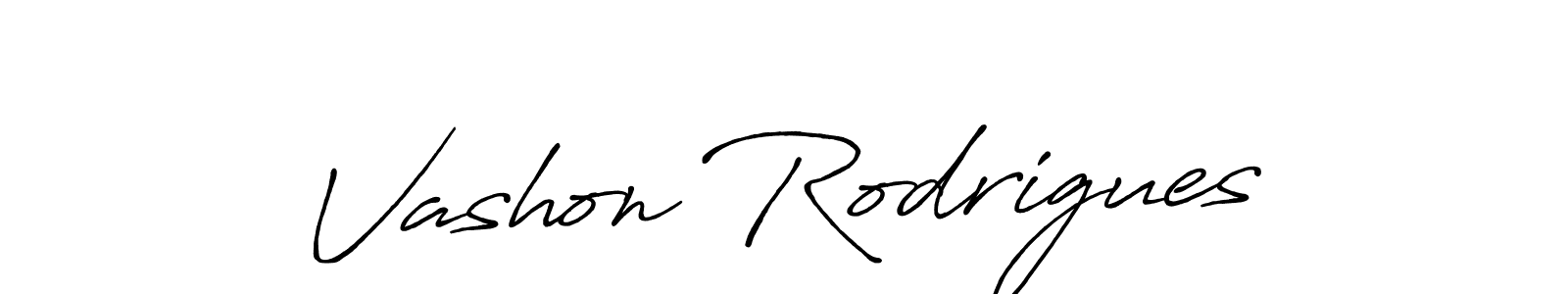Design your own signature with our free online signature maker. With this signature software, you can create a handwritten (Antro_Vectra_Bolder) signature for name Vashon Rodrigues. Vashon Rodrigues signature style 7 images and pictures png