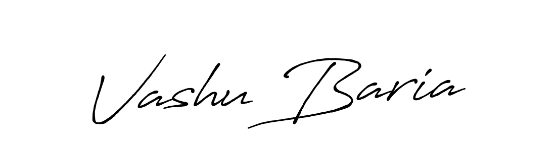 Create a beautiful signature design for name Vashu Baria. With this signature (Antro_Vectra_Bolder) fonts, you can make a handwritten signature for free. Vashu Baria signature style 7 images and pictures png