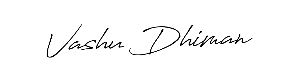 Also we have Vashu Dhiman name is the best signature style. Create professional handwritten signature collection using Antro_Vectra_Bolder autograph style. Vashu Dhiman signature style 7 images and pictures png