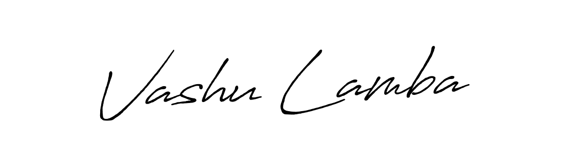 Also we have Vashu Lamba name is the best signature style. Create professional handwritten signature collection using Antro_Vectra_Bolder autograph style. Vashu Lamba signature style 7 images and pictures png