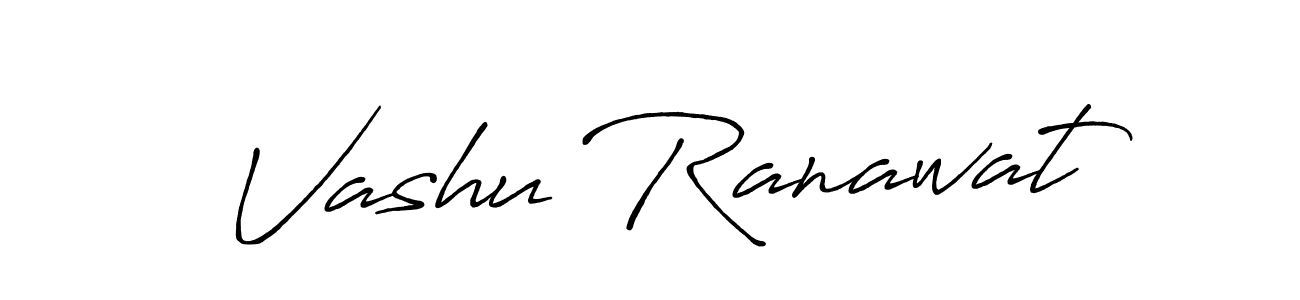 Design your own signature with our free online signature maker. With this signature software, you can create a handwritten (Antro_Vectra_Bolder) signature for name Vashu Ranawat. Vashu Ranawat signature style 7 images and pictures png