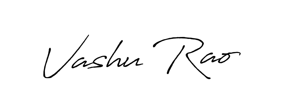 Use a signature maker to create a handwritten signature online. With this signature software, you can design (Antro_Vectra_Bolder) your own signature for name Vashu Rao. Vashu Rao signature style 7 images and pictures png