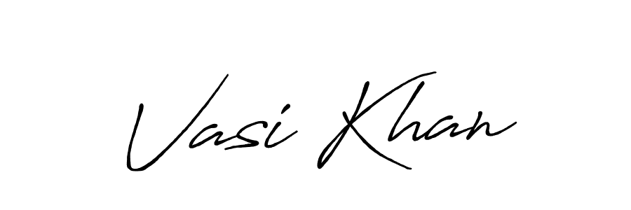 How to make Vasi Khan name signature. Use Antro_Vectra_Bolder style for creating short signs online. This is the latest handwritten sign. Vasi Khan signature style 7 images and pictures png