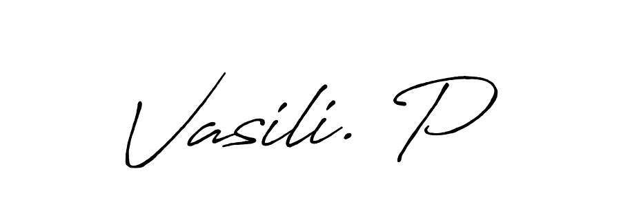 Use a signature maker to create a handwritten signature online. With this signature software, you can design (Antro_Vectra_Bolder) your own signature for name Vasili. P. Vasili. P signature style 7 images and pictures png
