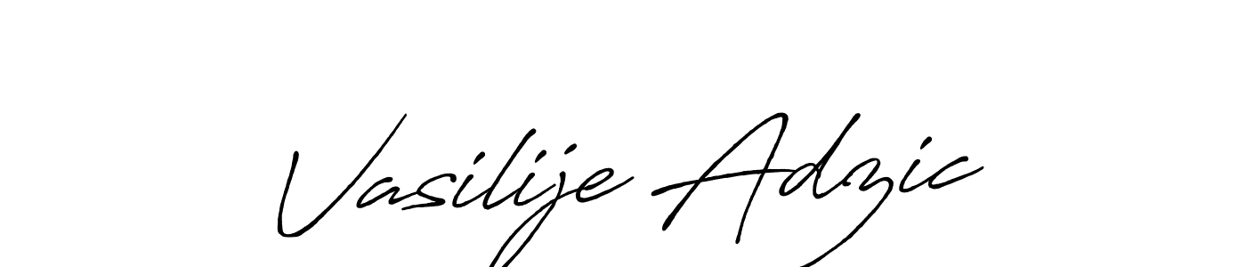 Make a beautiful signature design for name Vasilije Adzic. With this signature (Antro_Vectra_Bolder) style, you can create a handwritten signature for free. Vasilije Adzic signature style 7 images and pictures png