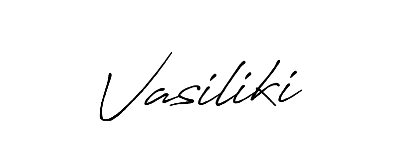 How to make Vasiliki name signature. Use Antro_Vectra_Bolder style for creating short signs online. This is the latest handwritten sign. Vasiliki signature style 7 images and pictures png