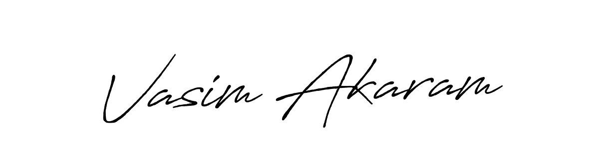 Create a beautiful signature design for name Vasim Akaram. With this signature (Antro_Vectra_Bolder) fonts, you can make a handwritten signature for free. Vasim Akaram signature style 7 images and pictures png