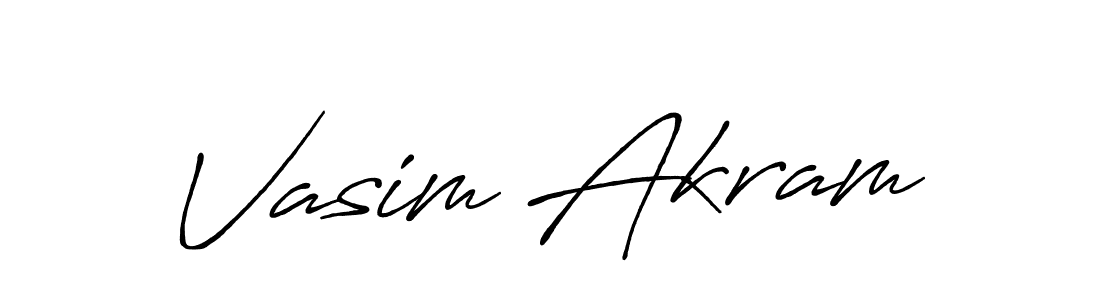 Vasim Akram stylish signature style. Best Handwritten Sign (Antro_Vectra_Bolder) for my name. Handwritten Signature Collection Ideas for my name Vasim Akram. Vasim Akram signature style 7 images and pictures png