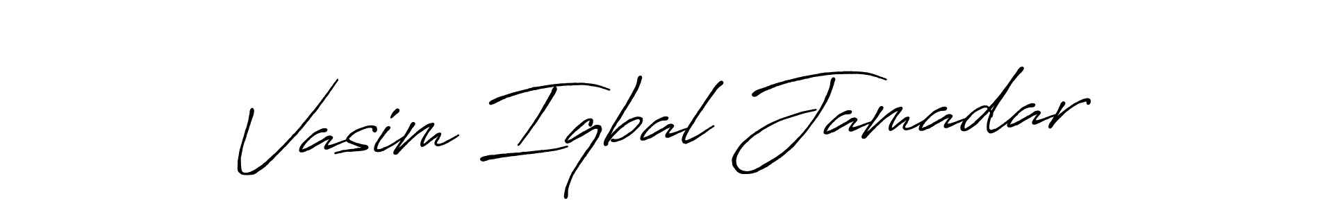Antro_Vectra_Bolder is a professional signature style that is perfect for those who want to add a touch of class to their signature. It is also a great choice for those who want to make their signature more unique. Get Vasim Iqbal Jamadar name to fancy signature for free. Vasim Iqbal Jamadar signature style 7 images and pictures png