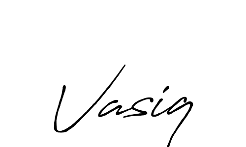 Use a signature maker to create a handwritten signature online. With this signature software, you can design (Antro_Vectra_Bolder) your own signature for name Vasiq. Vasiq signature style 7 images and pictures png