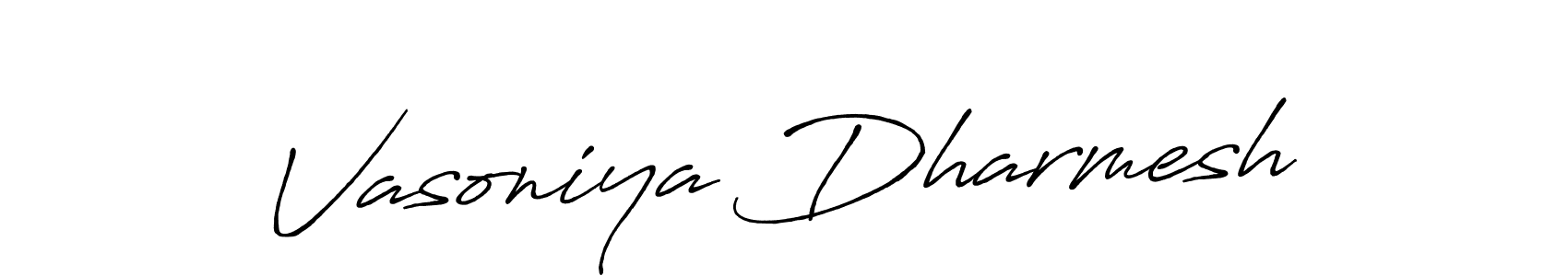 Use a signature maker to create a handwritten signature online. With this signature software, you can design (Antro_Vectra_Bolder) your own signature for name Vasoniya Dharmesh. Vasoniya Dharmesh signature style 7 images and pictures png