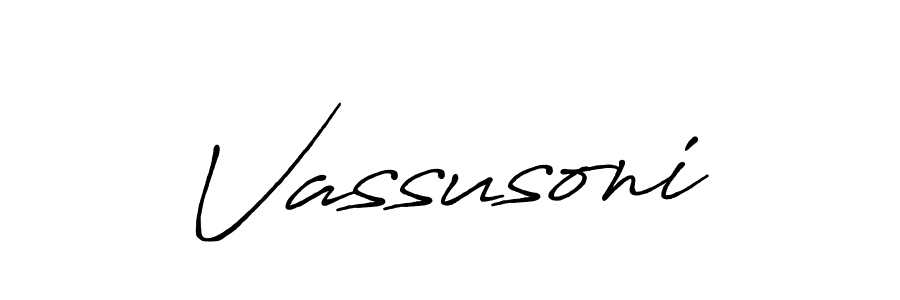 Make a beautiful signature design for name Vassusoni. With this signature (Antro_Vectra_Bolder) style, you can create a handwritten signature for free. Vassusoni signature style 7 images and pictures png