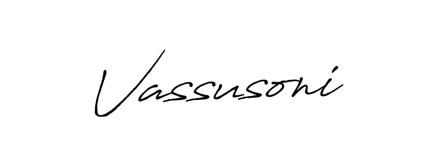 How to make Vassusoni signature? Antro_Vectra_Bolder is a professional autograph style. Create handwritten signature for Vassusoni name. Vassusoni signature style 7 images and pictures png