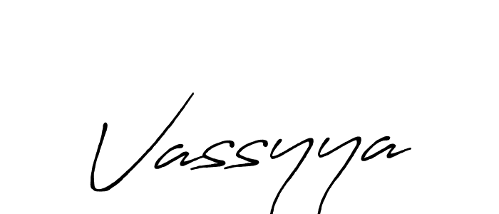 How to make Vassyya name signature. Use Antro_Vectra_Bolder style for creating short signs online. This is the latest handwritten sign. Vassyya signature style 7 images and pictures png