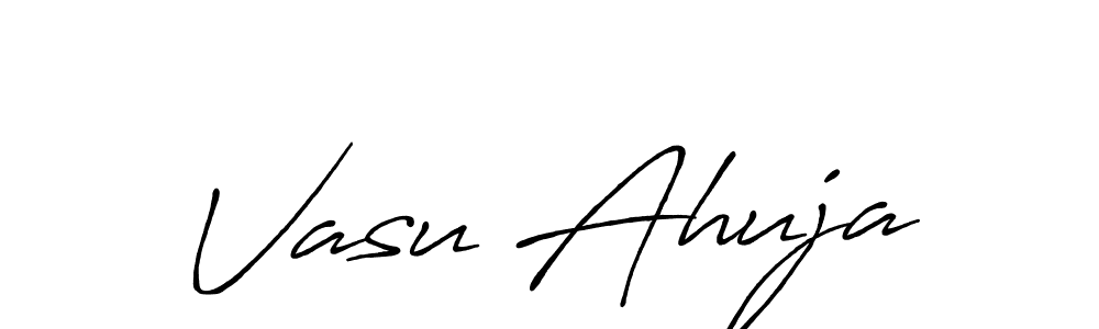 Create a beautiful signature design for name Vasu Ahuja. With this signature (Antro_Vectra_Bolder) fonts, you can make a handwritten signature for free. Vasu Ahuja signature style 7 images and pictures png