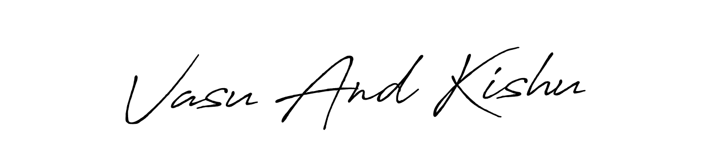 Also You can easily find your signature by using the search form. We will create Vasu And Kishu name handwritten signature images for you free of cost using Antro_Vectra_Bolder sign style. Vasu And Kishu signature style 7 images and pictures png