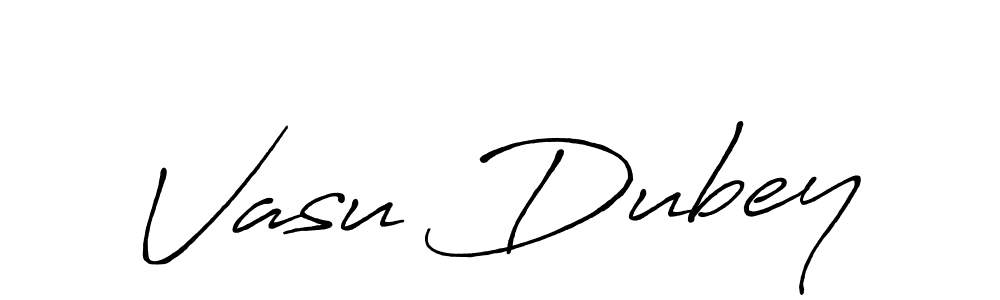 Vasu Dubey stylish signature style. Best Handwritten Sign (Antro_Vectra_Bolder) for my name. Handwritten Signature Collection Ideas for my name Vasu Dubey. Vasu Dubey signature style 7 images and pictures png