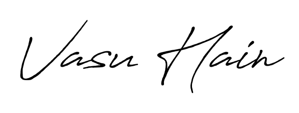 The Antro_Vectra_Bolder handwriting style adds charm and authenticity to name Vasu Hain. A wonderful choice for personal thank-you notes. Vasu Hain signature style 7 images and pictures png