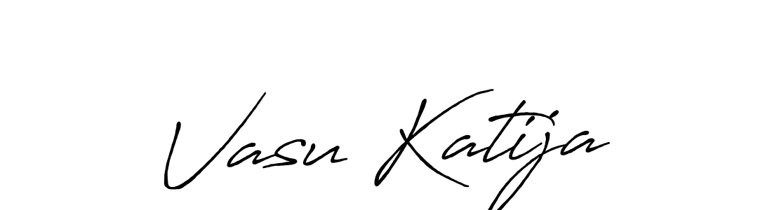 You should practise on your own different ways (Antro_Vectra_Bolder) to write your name (Vasu Katija) in signature. don't let someone else do it for you. Vasu Katija signature style 7 images and pictures png