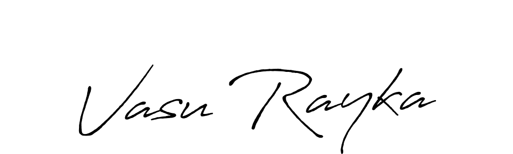 Make a beautiful signature design for name Vasu Rayka. With this signature (Antro_Vectra_Bolder) style, you can create a handwritten signature for free. Vasu Rayka signature style 7 images and pictures png