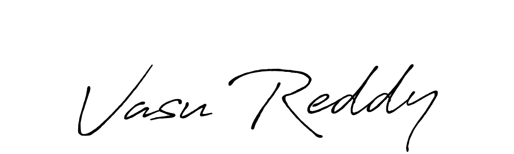 Make a beautiful signature design for name Vasu Reddy. With this signature (Antro_Vectra_Bolder) style, you can create a handwritten signature for free. Vasu Reddy signature style 7 images and pictures png