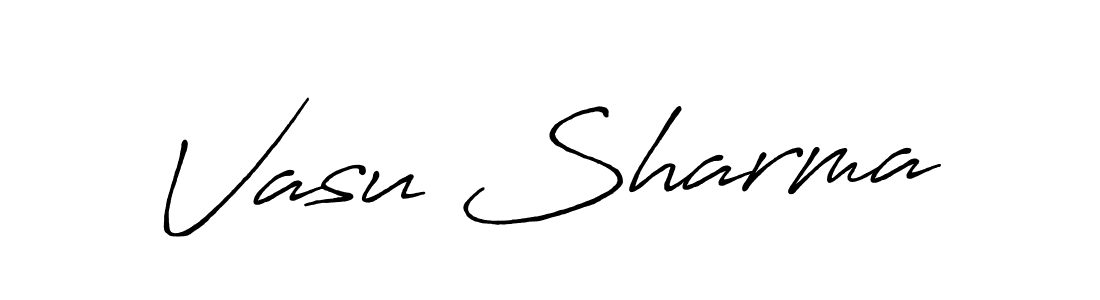 Design your own signature with our free online signature maker. With this signature software, you can create a handwritten (Antro_Vectra_Bolder) signature for name Vasu Sharma. Vasu Sharma signature style 7 images and pictures png