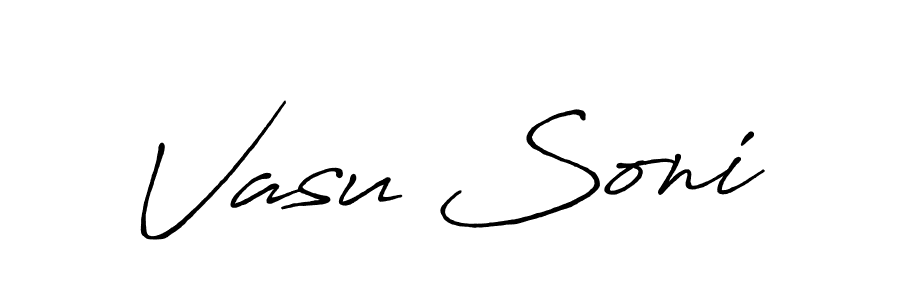 Make a short Vasu Soni signature style. Manage your documents anywhere anytime using Antro_Vectra_Bolder. Create and add eSignatures, submit forms, share and send files easily. Vasu Soni signature style 7 images and pictures png