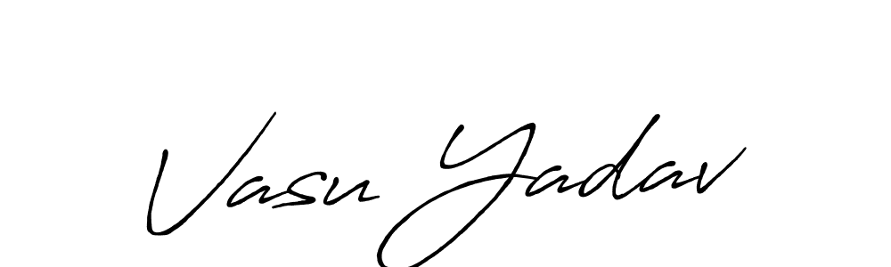 Use a signature maker to create a handwritten signature online. With this signature software, you can design (Antro_Vectra_Bolder) your own signature for name Vasu Yadav. Vasu Yadav signature style 7 images and pictures png