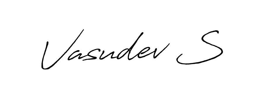 Similarly Antro_Vectra_Bolder is the best handwritten signature design. Signature creator online .You can use it as an online autograph creator for name Vasudev S. Vasudev S signature style 7 images and pictures png