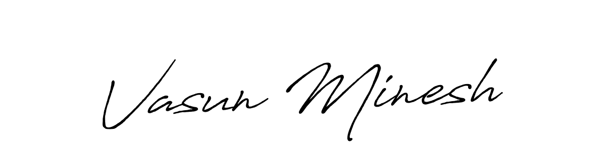 The best way (Antro_Vectra_Bolder) to make a short signature is to pick only two or three words in your name. The name Vasun Minesh include a total of six letters. For converting this name. Vasun Minesh signature style 7 images and pictures png
