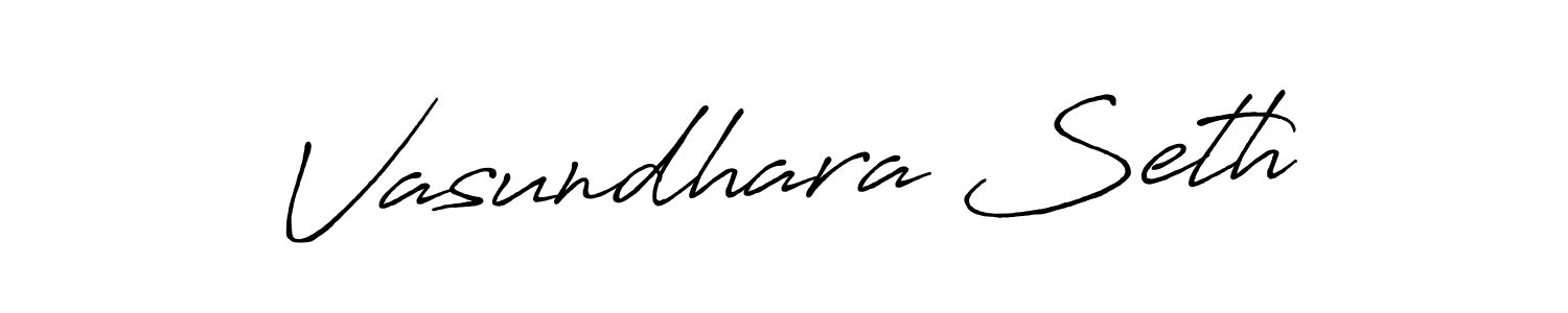 The best way (Antro_Vectra_Bolder) to make a short signature is to pick only two or three words in your name. The name Vasundhara Seth include a total of six letters. For converting this name. Vasundhara Seth signature style 7 images and pictures png