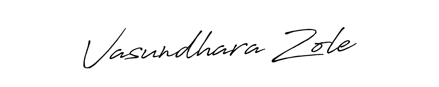 How to make Vasundhara Zole signature? Antro_Vectra_Bolder is a professional autograph style. Create handwritten signature for Vasundhara Zole name. Vasundhara Zole signature style 7 images and pictures png