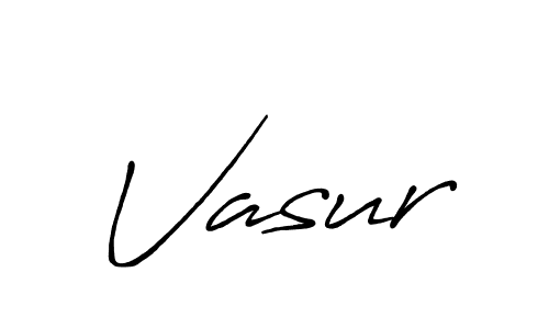 Vasur stylish signature style. Best Handwritten Sign (Antro_Vectra_Bolder) for my name. Handwritten Signature Collection Ideas for my name Vasur. Vasur signature style 7 images and pictures png