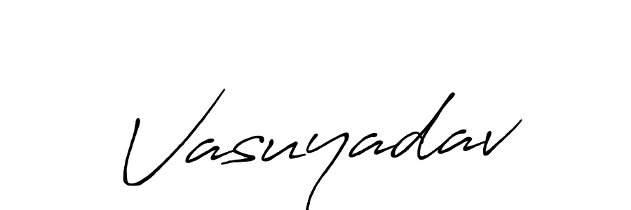 Use a signature maker to create a handwritten signature online. With this signature software, you can design (Antro_Vectra_Bolder) your own signature for name Vasuyadav. Vasuyadav signature style 7 images and pictures png