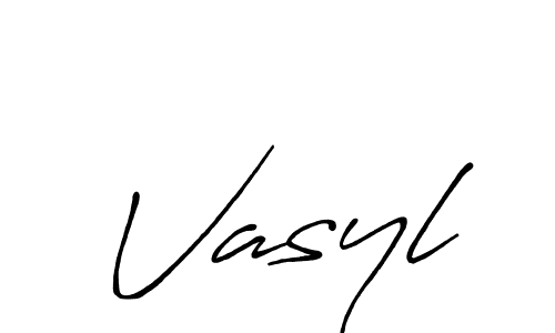 if you are searching for the best signature style for your name Vasyl. so please give up your signature search. here we have designed multiple signature styles  using Antro_Vectra_Bolder. Vasyl signature style 7 images and pictures png