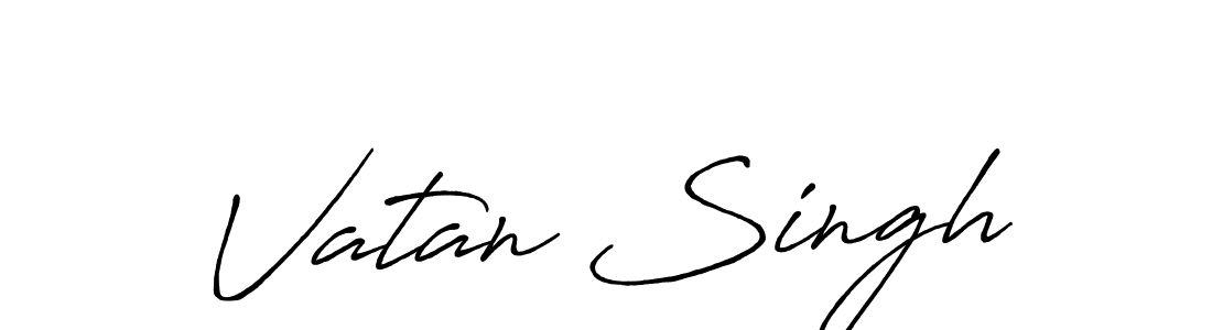 Create a beautiful signature design for name Vatan Singh. With this signature (Antro_Vectra_Bolder) fonts, you can make a handwritten signature for free. Vatan Singh signature style 7 images and pictures png