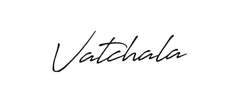 Use a signature maker to create a handwritten signature online. With this signature software, you can design (Antro_Vectra_Bolder) your own signature for name Vatchala. Vatchala signature style 7 images and pictures png