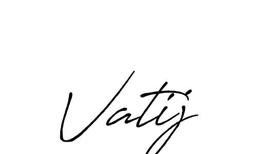 How to make Vatij name signature. Use Antro_Vectra_Bolder style for creating short signs online. This is the latest handwritten sign. Vatij signature style 7 images and pictures png