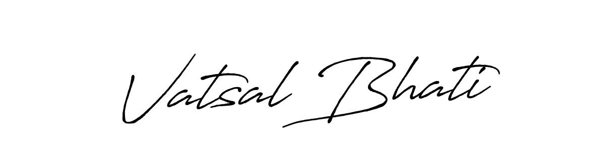 Create a beautiful signature design for name Vatsal Bhati. With this signature (Antro_Vectra_Bolder) fonts, you can make a handwritten signature for free. Vatsal Bhati signature style 7 images and pictures png