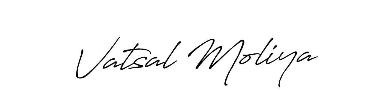 Make a short Vatsal Moliya signature style. Manage your documents anywhere anytime using Antro_Vectra_Bolder. Create and add eSignatures, submit forms, share and send files easily. Vatsal Moliya signature style 7 images and pictures png