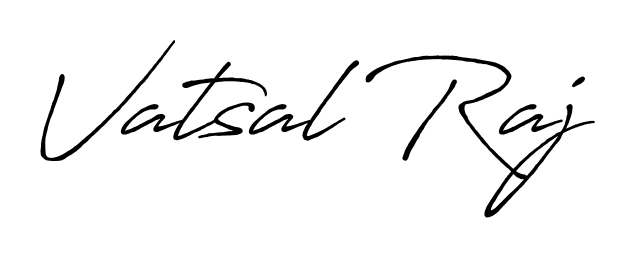 Discover how Vatsal Raj looks in an executive cursive font (Antro_Vectra_Bolder). Perfect for legal documents, invoices, and certificates. Vatsal Raj signature style 7 images and pictures png