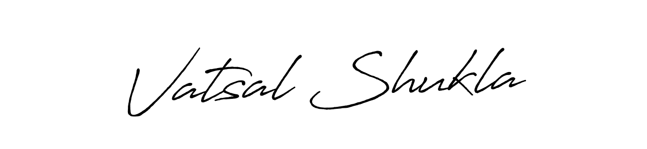 Create a beautiful signature design for name Vatsal Shukla. With this signature (Antro_Vectra_Bolder) fonts, you can make a handwritten signature for free. Vatsal Shukla signature style 7 images and pictures png