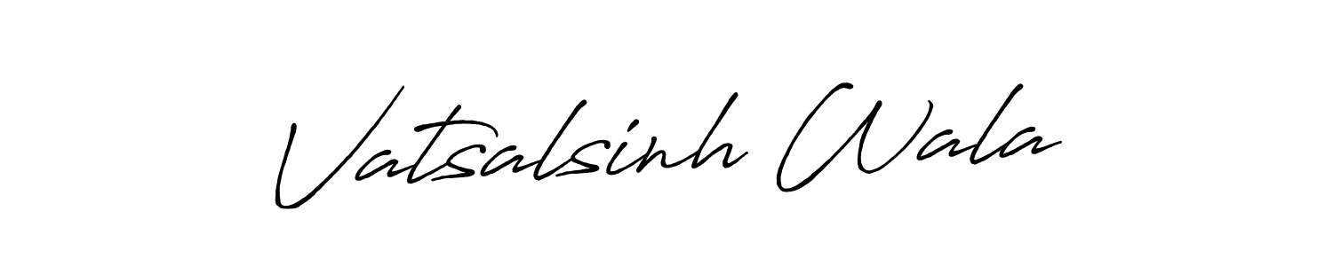 Use a signature maker to create a handwritten signature online. With this signature software, you can design (Antro_Vectra_Bolder) your own signature for name Vatsalsinh Wala. Vatsalsinh Wala signature style 7 images and pictures png