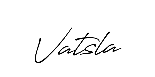 Make a beautiful signature design for name Vatsla. With this signature (Antro_Vectra_Bolder) style, you can create a handwritten signature for free. Vatsla signature style 7 images and pictures png