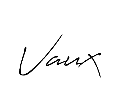 Use a signature maker to create a handwritten signature online. With this signature software, you can design (Antro_Vectra_Bolder) your own signature for name Vaux. Vaux signature style 7 images and pictures png