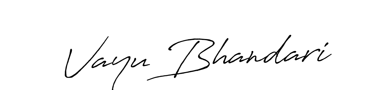 Use a signature maker to create a handwritten signature online. With this signature software, you can design (Antro_Vectra_Bolder) your own signature for name Vayu Bhandari. Vayu Bhandari signature style 7 images and pictures png