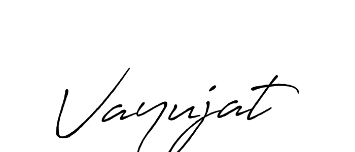 Create a beautiful signature design for name Vayujat. With this signature (Antro_Vectra_Bolder) fonts, you can make a handwritten signature for free. Vayujat signature style 7 images and pictures png